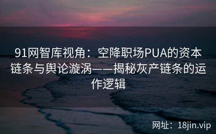 91网智库视角：空降职场PUA的资本链条与舆论漩涡——揭秘灰产链条的运作逻辑