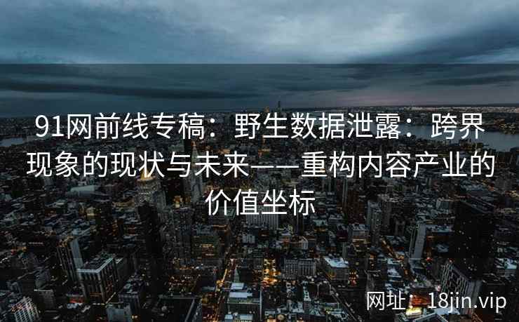 91网前线专稿：野生数据泄露：跨界现象的现状与未来——重构内容产业的价值坐标